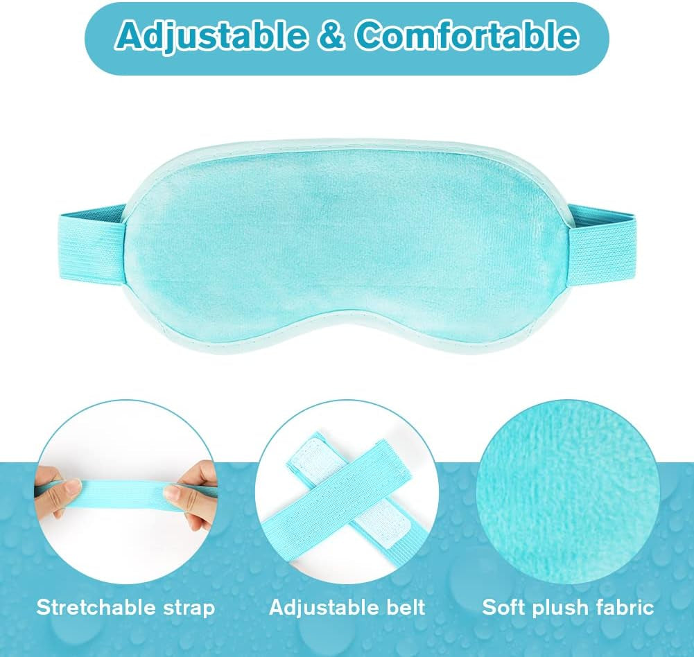 Cooling Eye Mask for Puffy Eyes, Reusable Hot Cold Therapy Gel Cold Eye Mask, Cooling Gel Eye Mask for Dark Circles, Dry Eye, Puffiness, Swollen Eyes, Sinus Pain, Migraine Relief, Headache