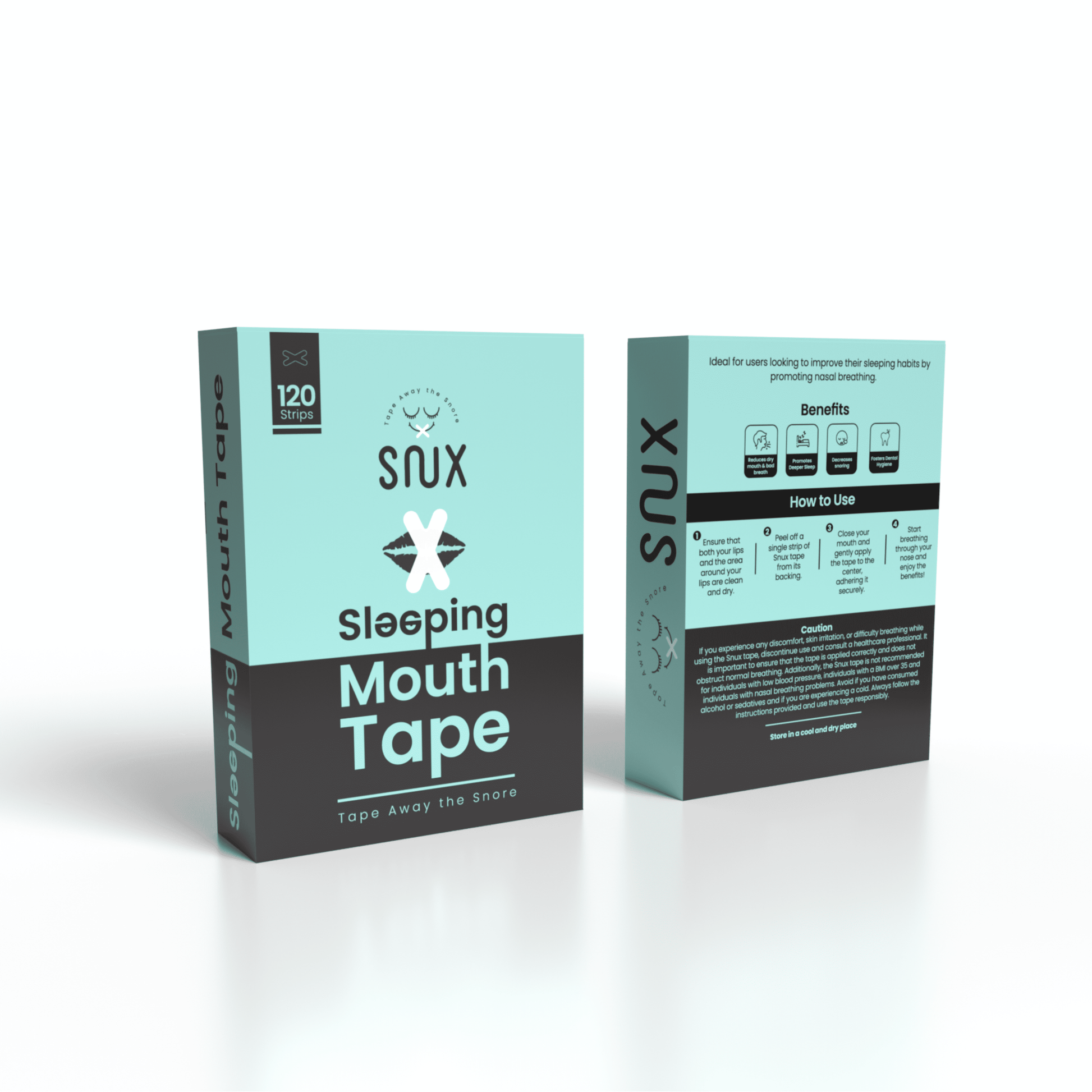 Snux Mouth Tape for Sleeping and Nasal Breathing - 120 Sleep Strips - anti Snoring