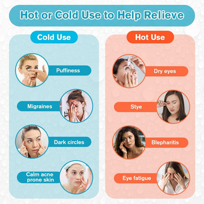 Cooling Eye Mask for Puffy Eyes, Reusable Hot Cold Therapy Gel Cold Eye Mask, Cooling Gel Eye Mask for Dark Circles, Dry Eye, Puffiness, Swollen Eyes, Sinus Pain, Migraine Relief, Headache