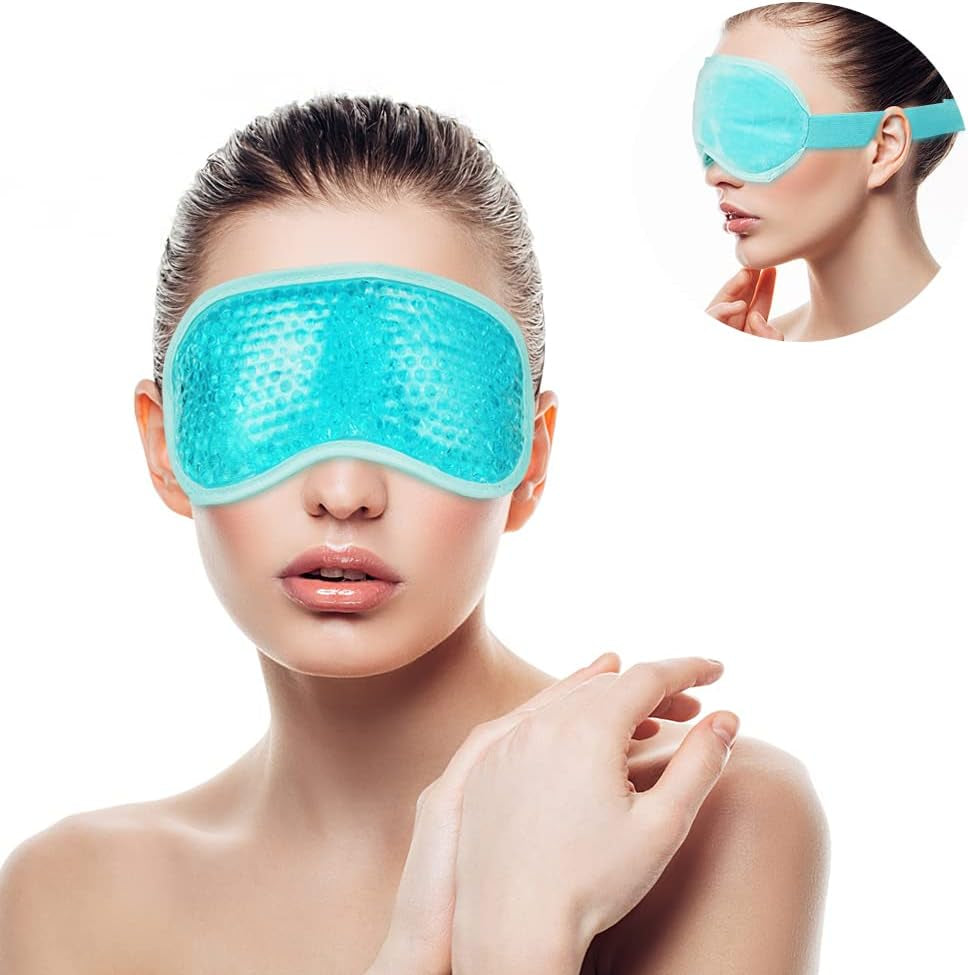 Cooling Eye Mask for Puffy Eyes, Reusable Hot Cold Therapy Gel Cold Eye Mask, Cooling Gel Eye Mask for Dark Circles, Dry Eye, Puffiness, Swollen Eyes, Sinus Pain, Migraine Relief, Headache