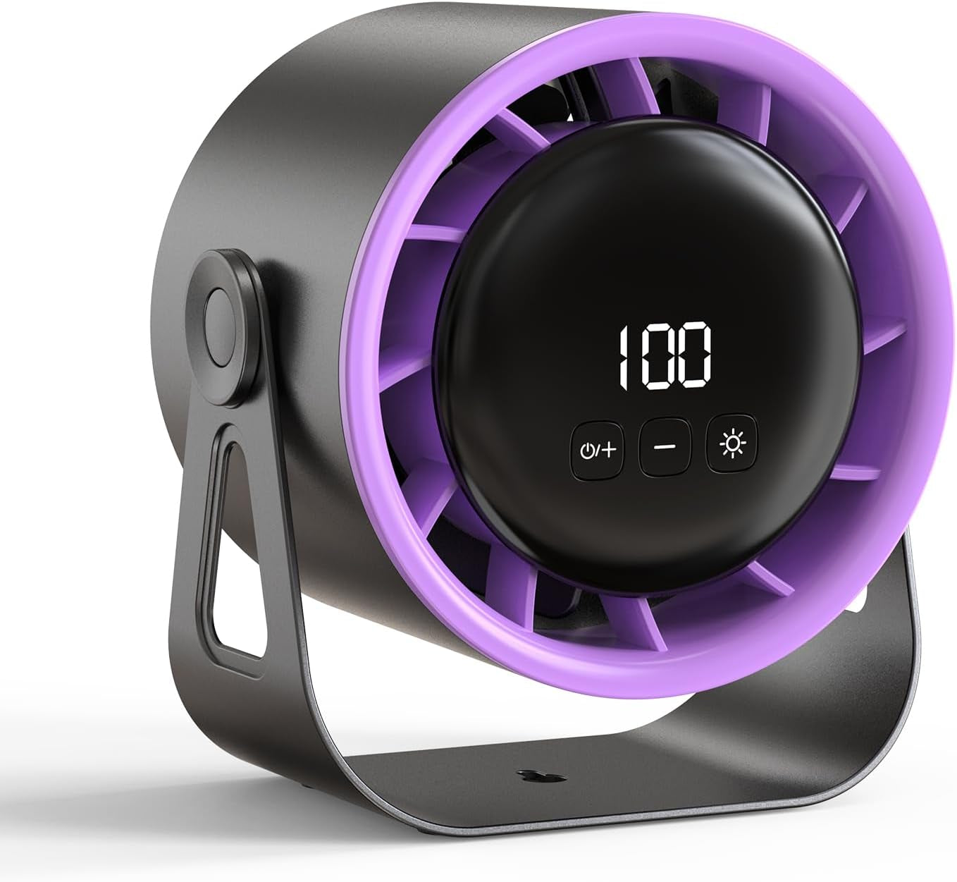 100 Speeds USB Desk Fan, 360° Rotatable Table Fan, Quiet Silent Desktop Fan, Rechargeable Cordless Battery Fan for Bedroom Office, Wall Mountable Portable Cooling Fan (Black)